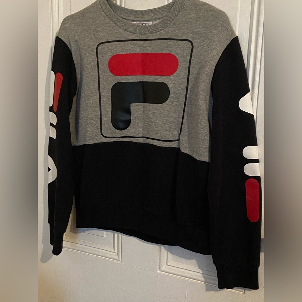 Fila Women’s Red, Gray, and Black Crewneck Sweater